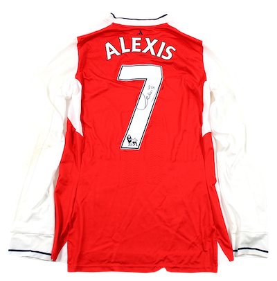 Original getragene & signierte Poppy Arsenal Trikot von Alexis Sanchez!