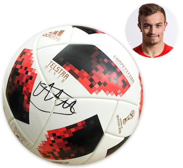 FIFA World Cup Knockout competition ball signed by Xherdan Shaqiri