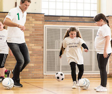 Jens Lehmann plays soccer with children - Laureus Sport for Good